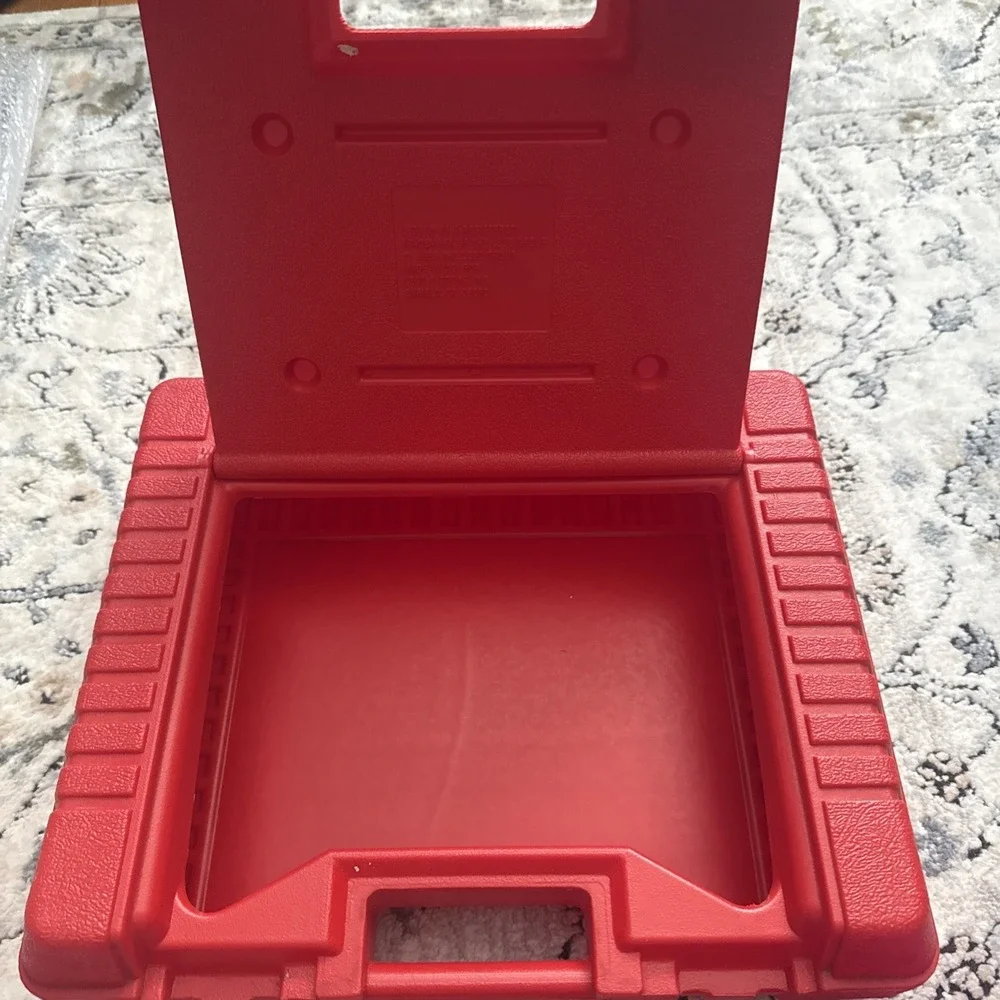 Vintage 1985 Lego Group Large Hard Plastic Red Storage Carrying Case Lift Top
